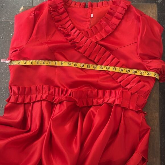 Victorian Gothic bustle Prom Red Vampire Mina Harker Civil War Southern  Dress - Picture 9 of 12